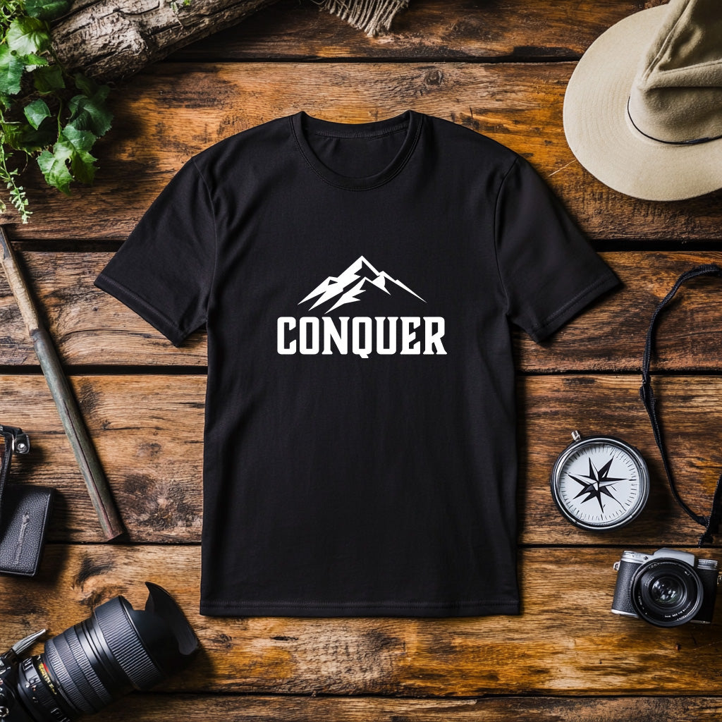 Conquer Men's Black T-shirt