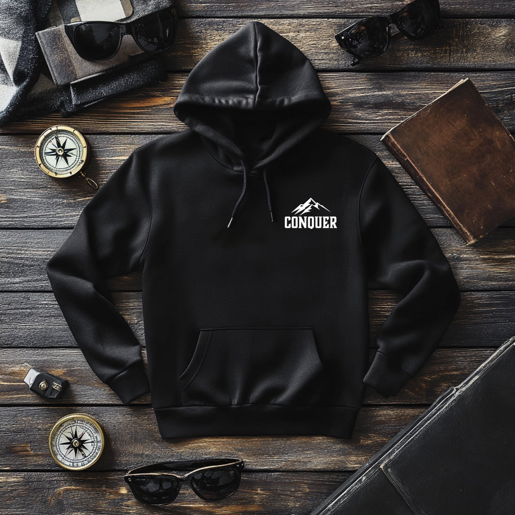 Conquer Men's Black Pullover Hoodie