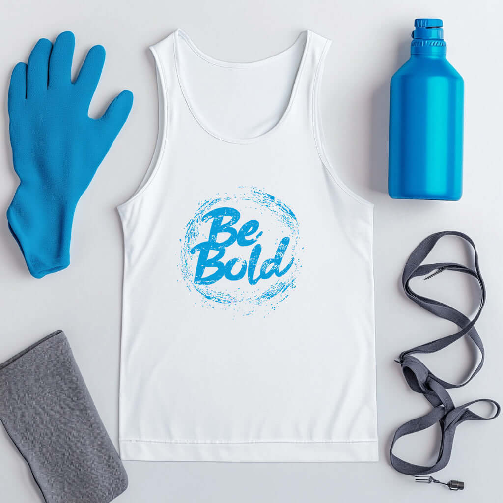 Be Bold Unisex White Tank Top