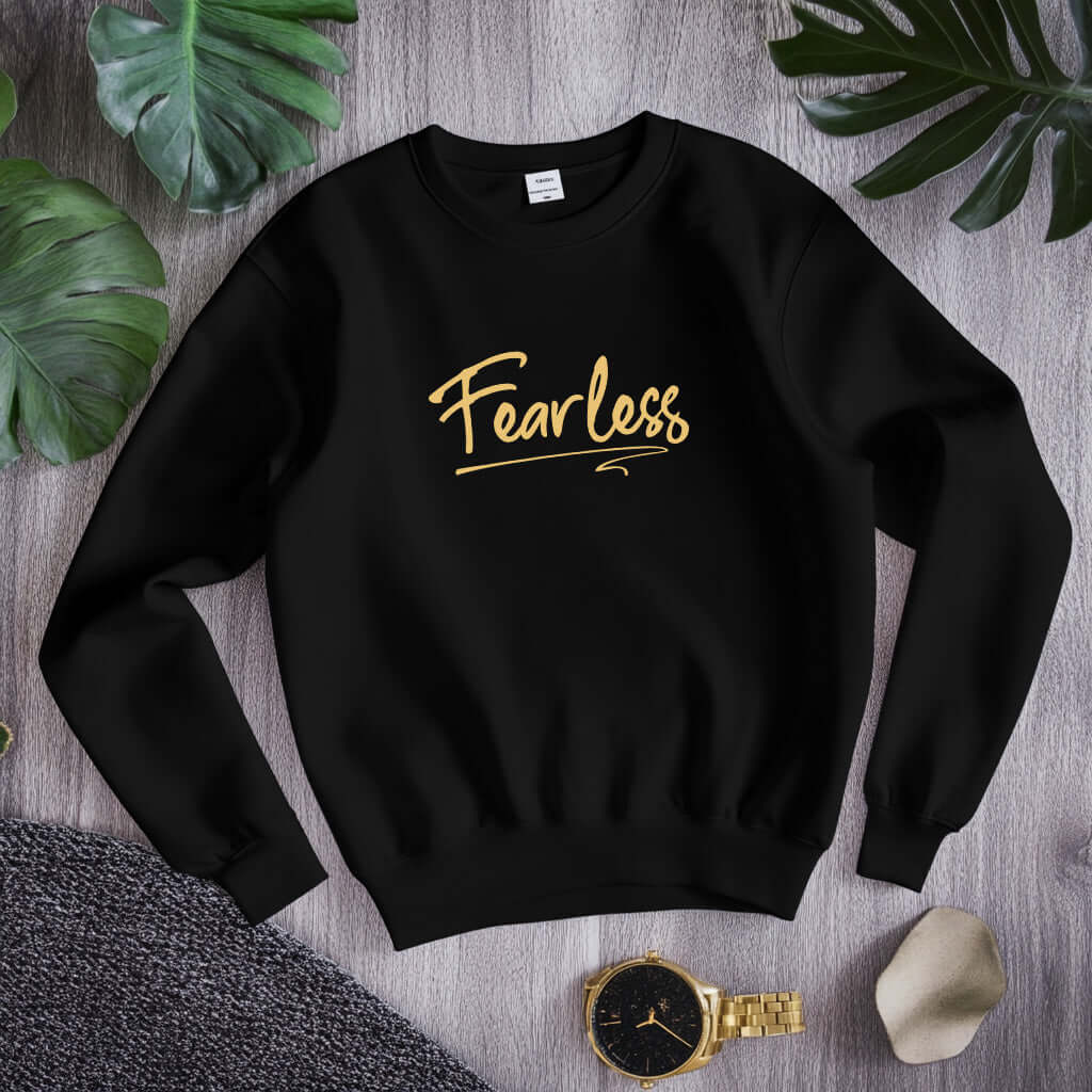 Fearless Women's Gold On Black Sweatshirt