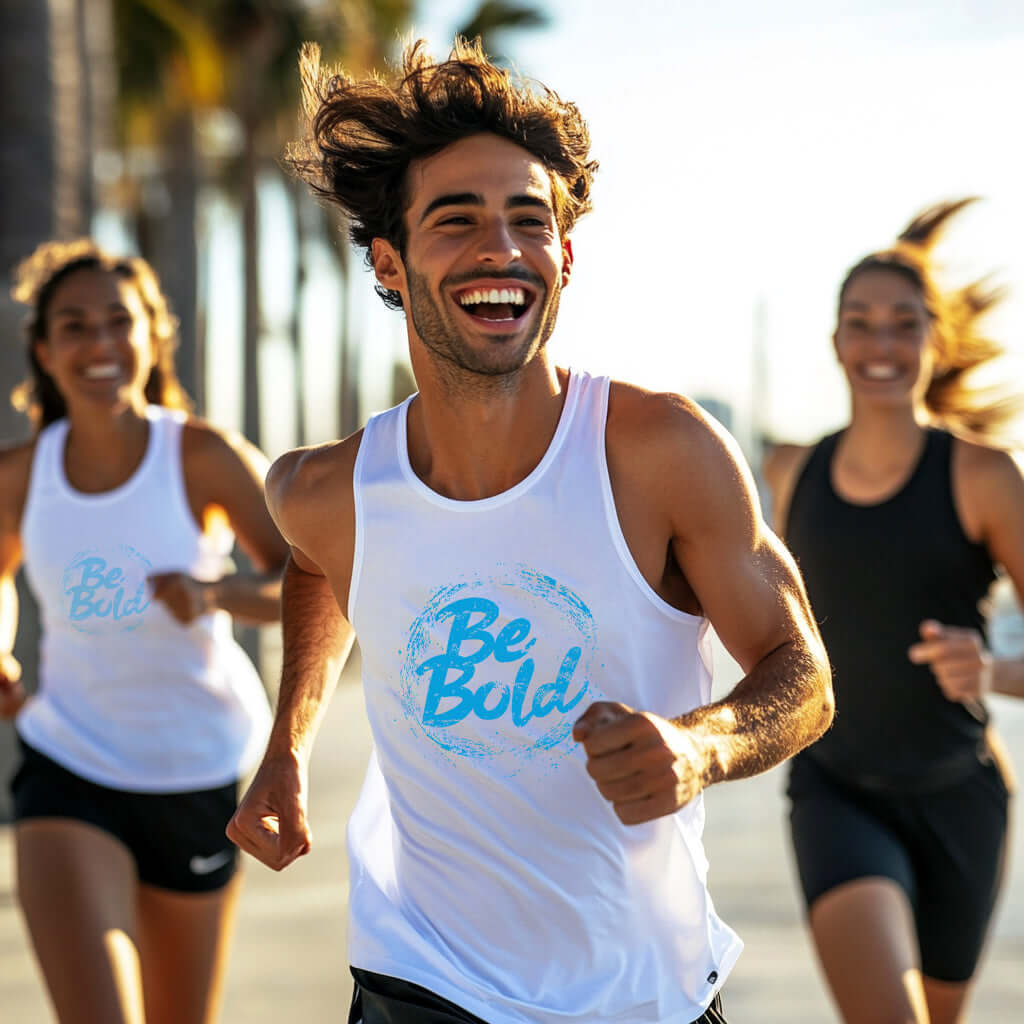 Be Bold Unisex White Tank Top