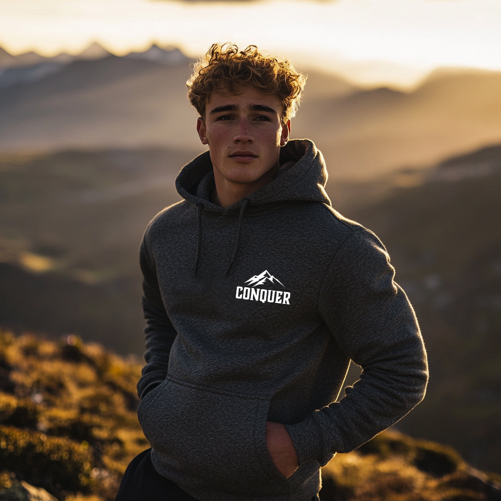 Conquer Men's Graphite Heather Pullover Hoodie