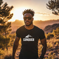 Conquer Men's Black T-shirt
